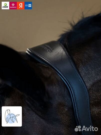 Анатомический кожаный недоуздок Glimmer от Equestrian Stockholm - Черный