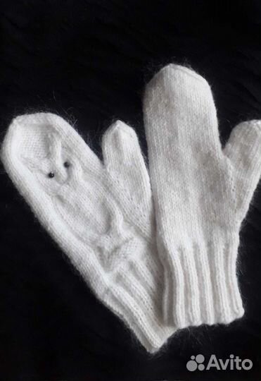 Варежки совушки/варежки с ангоркой.На заказ