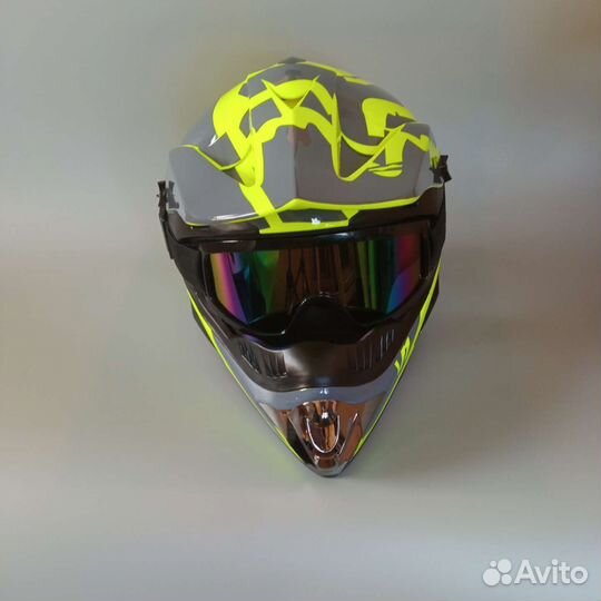 Шлем для мотокроса + очки + перчатки
