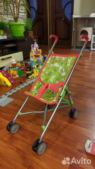 Трехколесный велосипед + самокат + коляска кукол