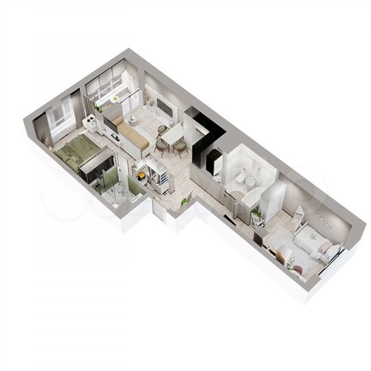 2-к. квартира, 61,6 м², 21/25 эт.