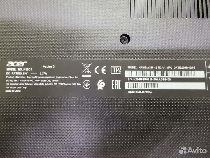 Офисный ноутбук Acer A315-42-R0JV