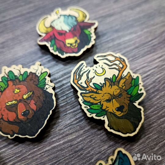 Значок из натурального дерева Waf-Waf Magic Animal