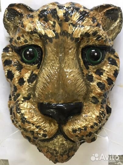 Панно на стену леопард гипс