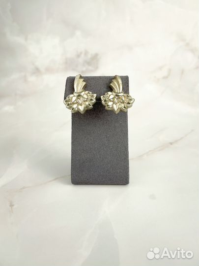 Клипсы винтажные ажурные 70гг США К7 О