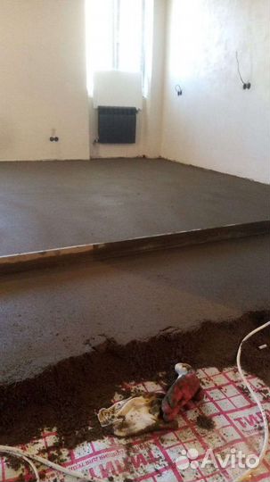 Полусухая стяжка пола за 1 день