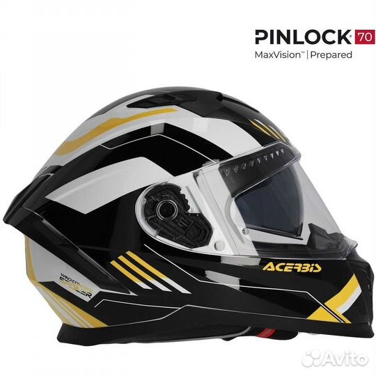 Acerbis X-WAY graphic Full Face Motorcycle Мотошлем Black Yellow