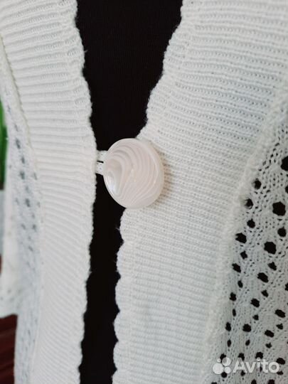 Кардиган вязаный летний длинный, 52-54 размер