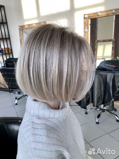 Окрашивание волос + стрижка+укладка