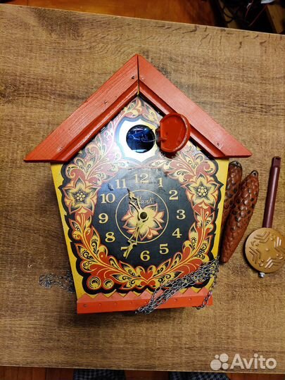 Часы с кукушкой СССР маяк под хохлому