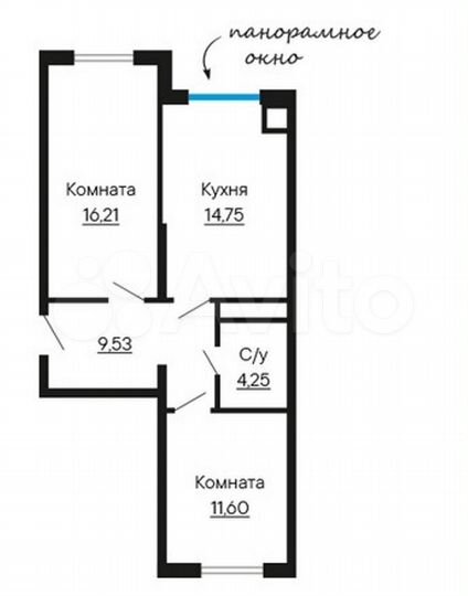 2-к. квартира, 55,8 м², 11/16 эт.