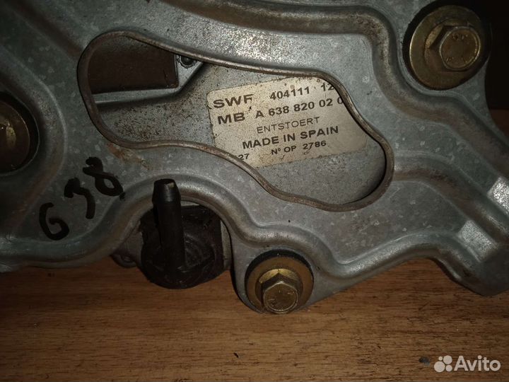 Моторчик дворника задний Mercedes W638 Vito