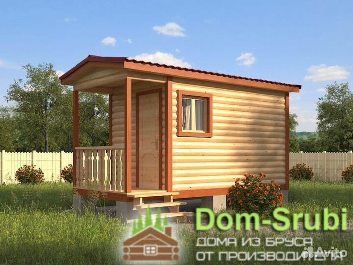 Карабаново. Мобильная баня из бруса бм-3 (2.30х5)