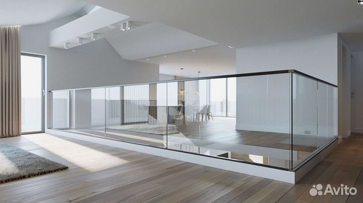 Лестничные перила из стекла