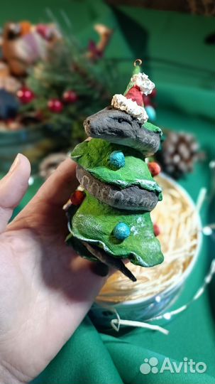 Ватная елочная игрушка