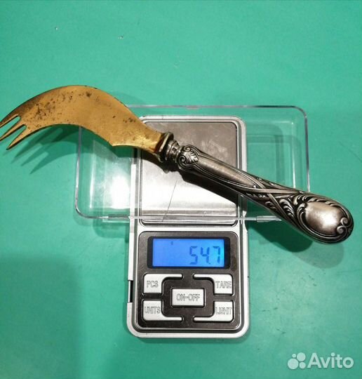 Антикварный серебряный сервировочный нож