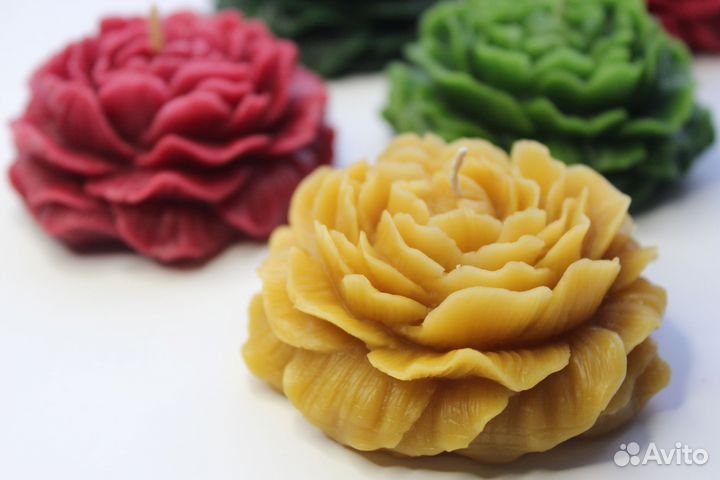 Свечи ручной работы. Пионы