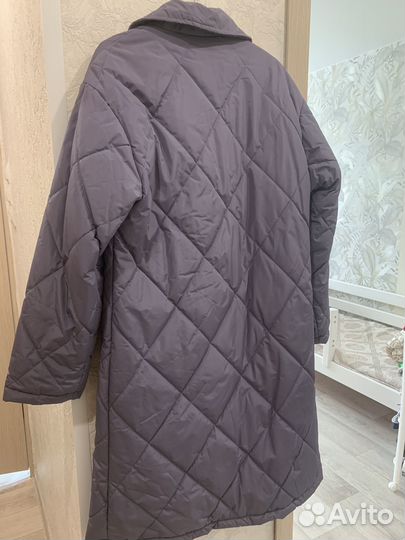 Плащ новый демисезонный стеганый миди 44-46 р