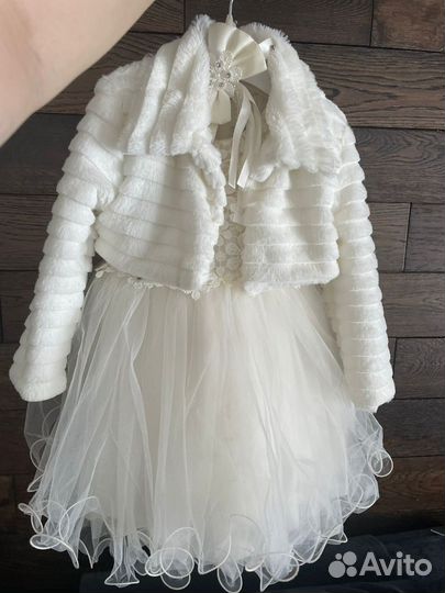 Платье на новый год 98 с шубкой miss lucia