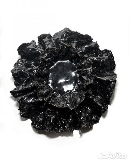 Тарелка керамическая с рюшами