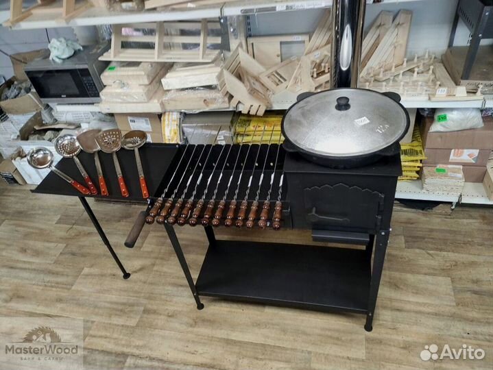 Печь под казан с мангалом 4.0 мм