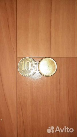 Монета 10 с браком полный неотчекан