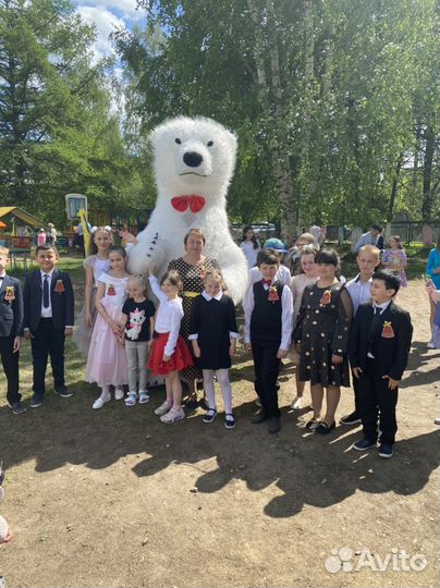 Поздравление на любой праздник.Белый мишка,э