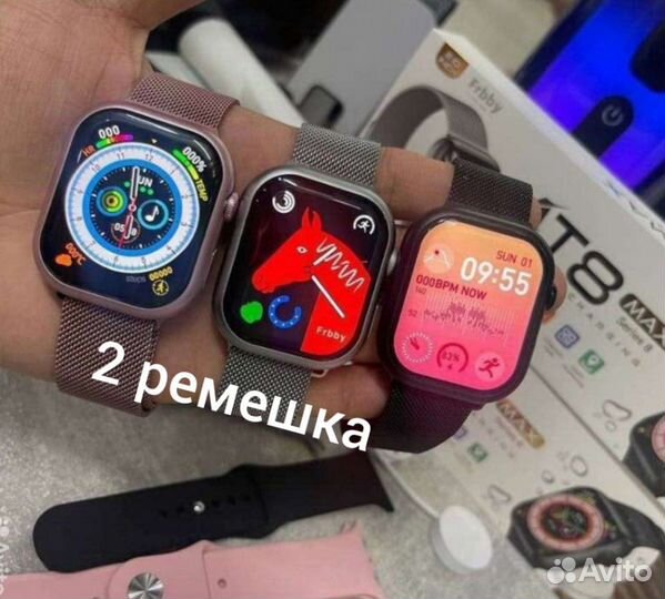 Смарт часы apple watch AT 8 max + 2 ремешк
