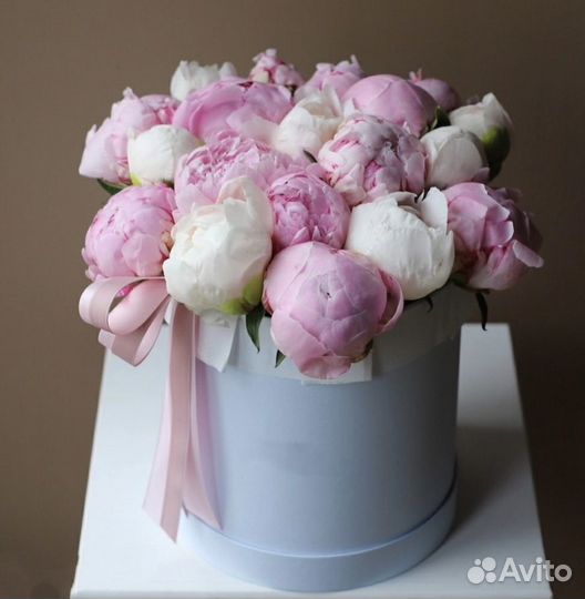 Пионы в коробке 101,51,25,15 Цветы, Доставка