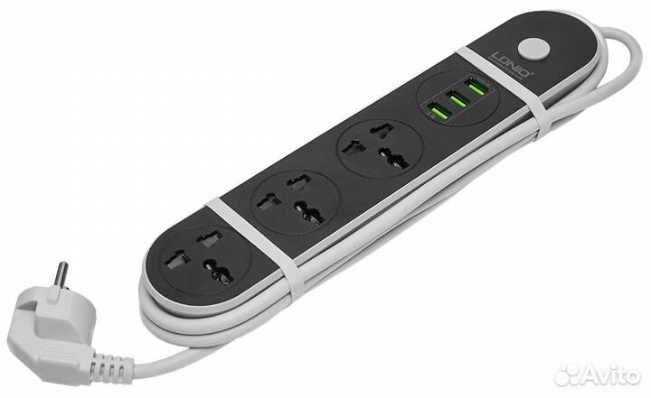 Сетевой фильтр с USB ldnio SC3301 3USB*3,1A 1,6м