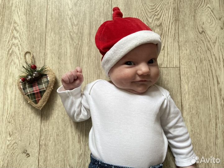 Шапка от 0-6 месяцев новый год