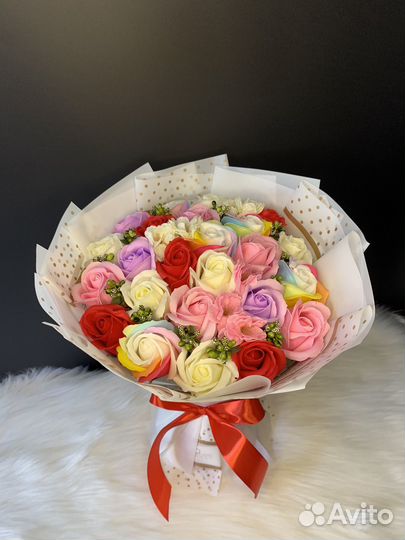 Букет из мыльных роз