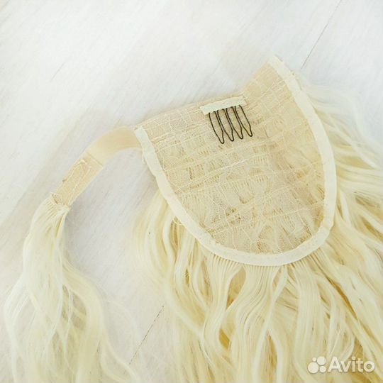 Хвост парик новый густой блонд и каштан