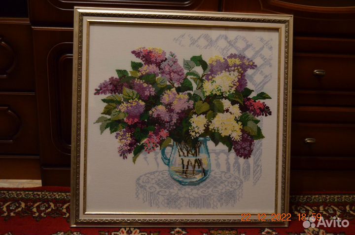 Картина вышитая крестиком ручная работа