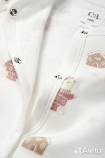 Утепленный слип пижамка 86-92