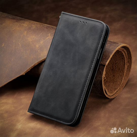 Кожаный чехол книжка Xiaomi Redmi Note 12 PRO plus