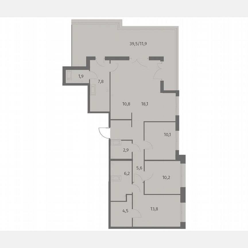 4-к. квартира, 107,4 м², 13/13 эт.