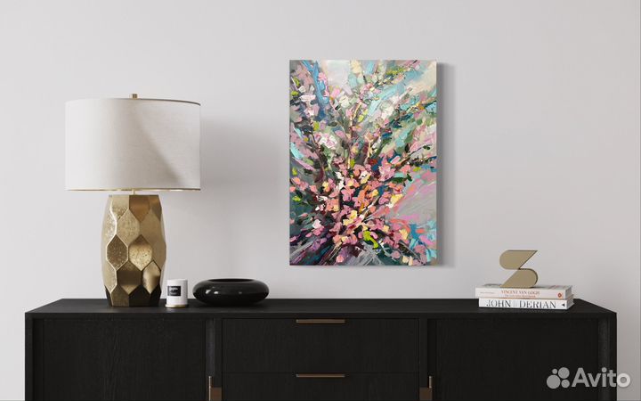 Картина маслом ''Цветение вишни