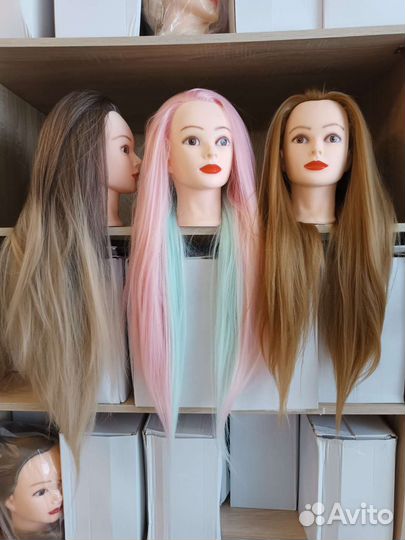 Голова учебная с волосами