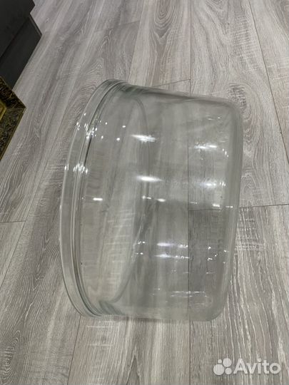 Таз стеклянный, аквариум круглый