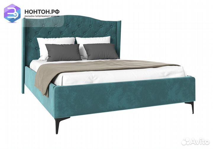 Кровать Флоренция велюр бирюзовый