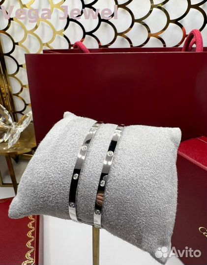 Браслет Cartier Love тонкий с 10 брил