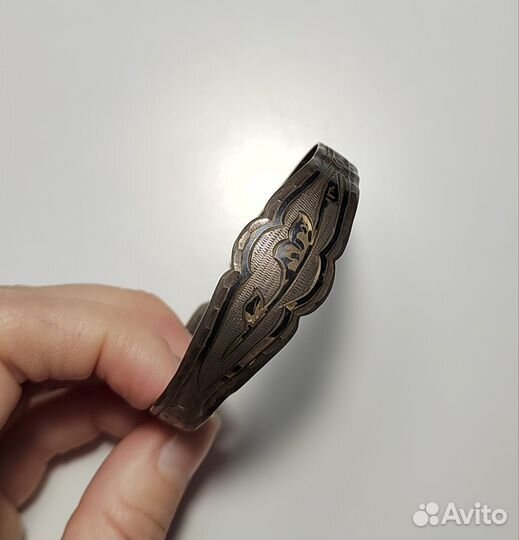 Браслет с растительным декором, серебро 875