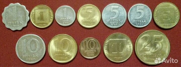 Монеты Израиля. Прута, Агора, Лиры, Шекели