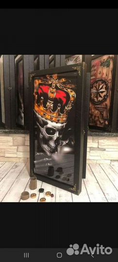 Нарды стеклянные Поцелуй, в чехле и с фишками