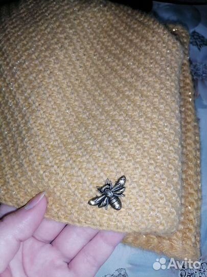 Шапка и шарф-снуд женские зима