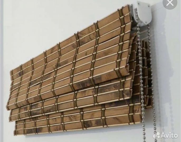 Шторы римские рулонные бамбук жалюзи на окно