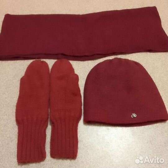 Шапка снуд варежки комплект