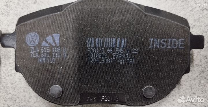 Колодки тормозные передние VAG 7LA698151B