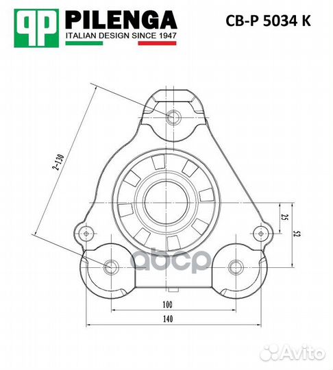 Опора верхняя передней стойки правая с подш. BO